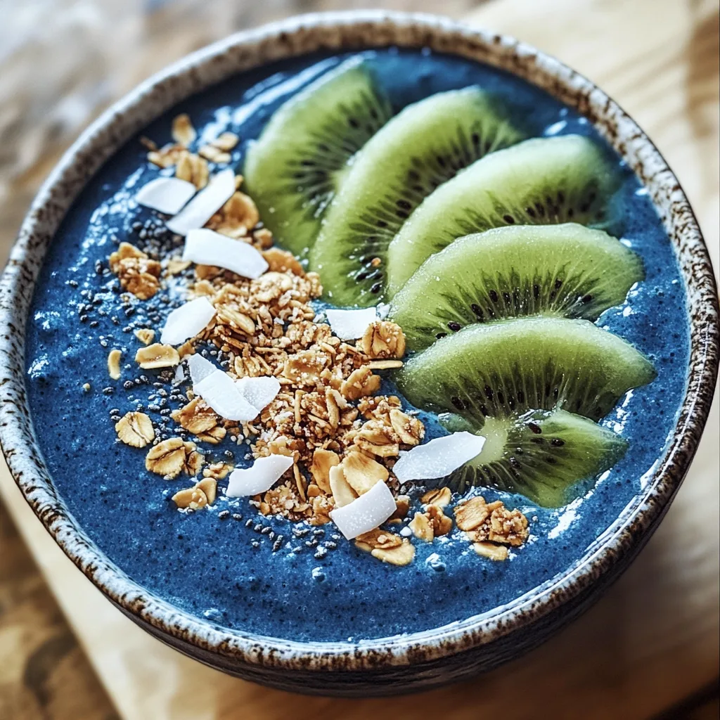 Blue Spirulina Smoothie: A Nutrient-Packed Colorful Superdrink 3 blue spirulina smoothie bowl with toppings