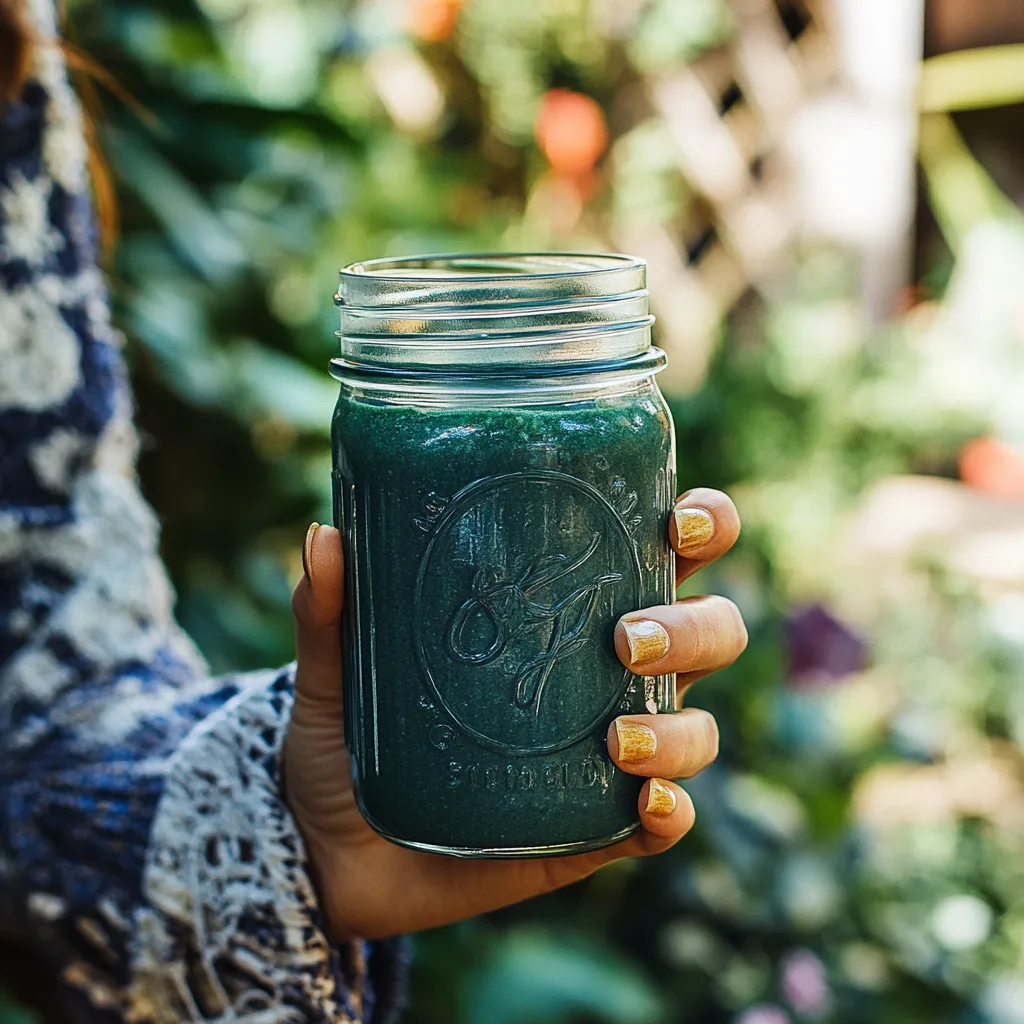 Blue Spirulina Smoothie: A Nutrient-Packed Colorful Superdrink 4 enjoying a blue spirulina smoothie outdoors